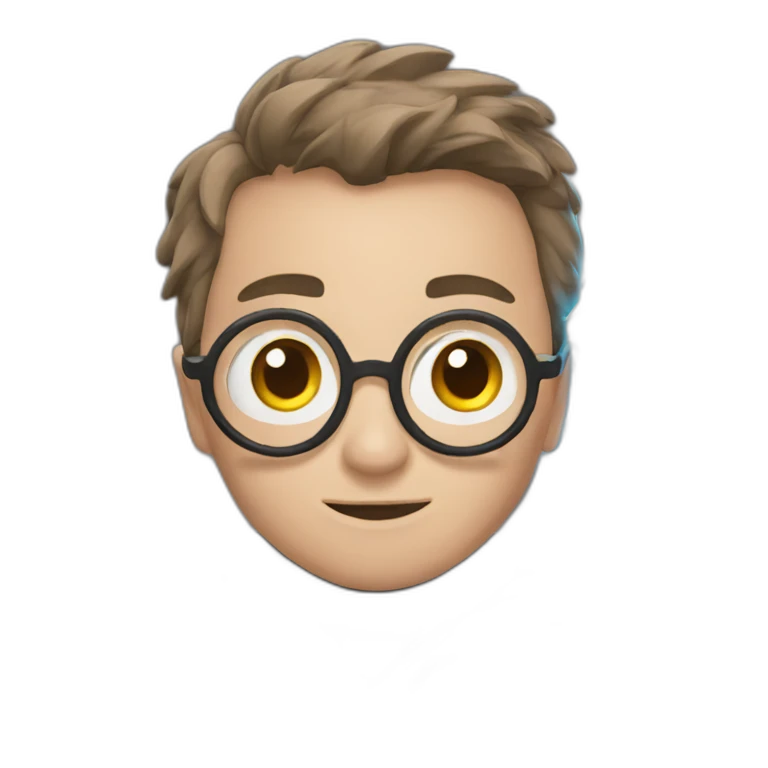 harry potter with a lightning scar emoji