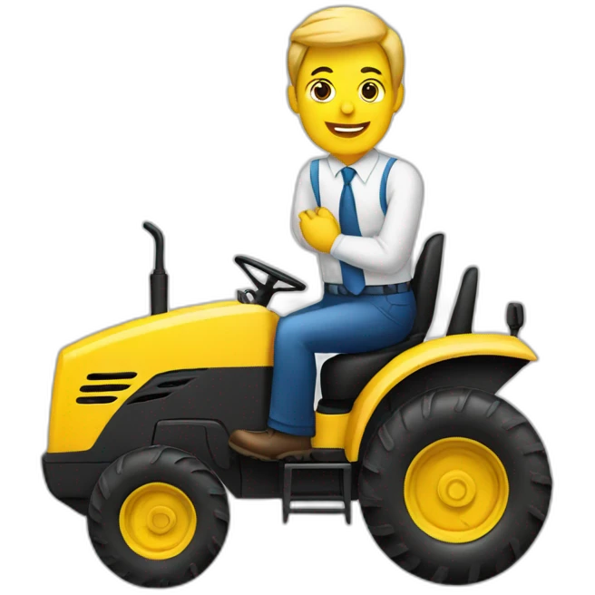 manager on a tractor emoji