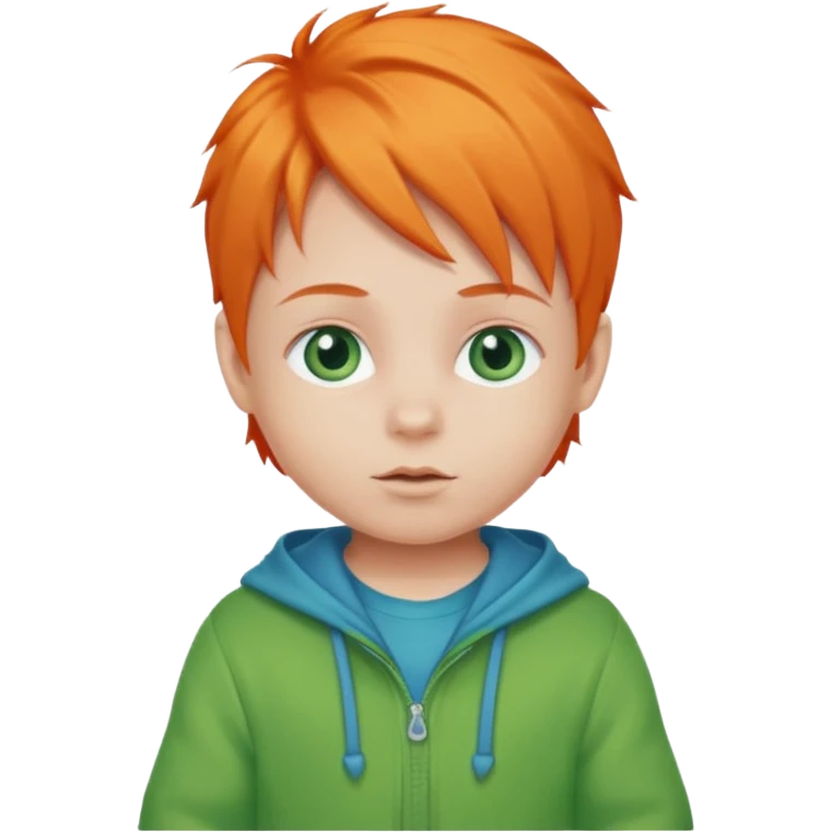orange hair baby green outfit emoji