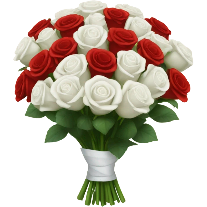 Bouquet of red and white roses emoji