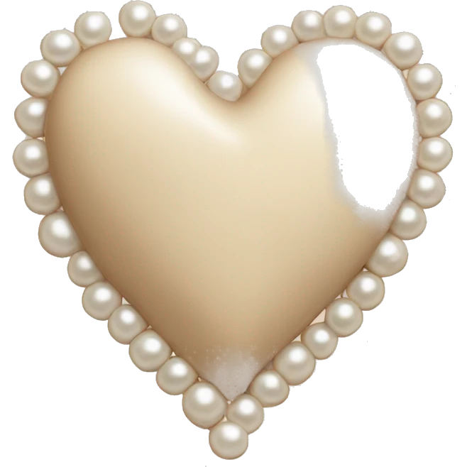 beige heart and pearls emoji