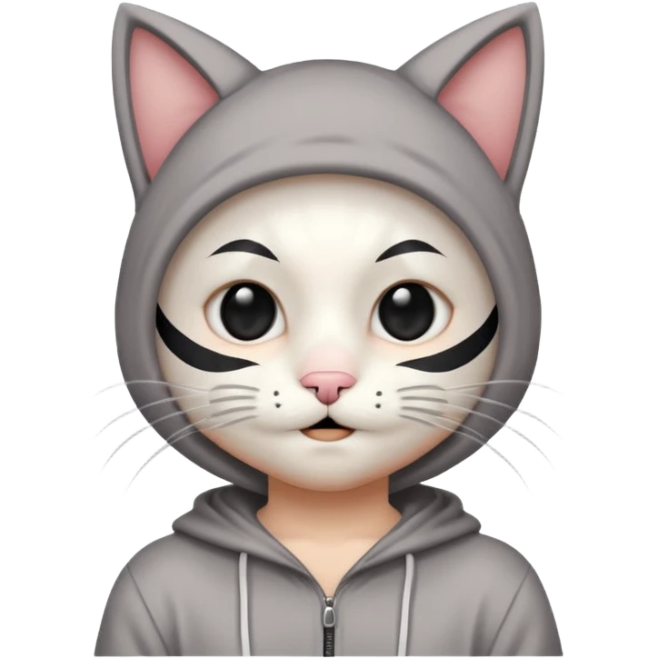 white kid in cat costume emoji