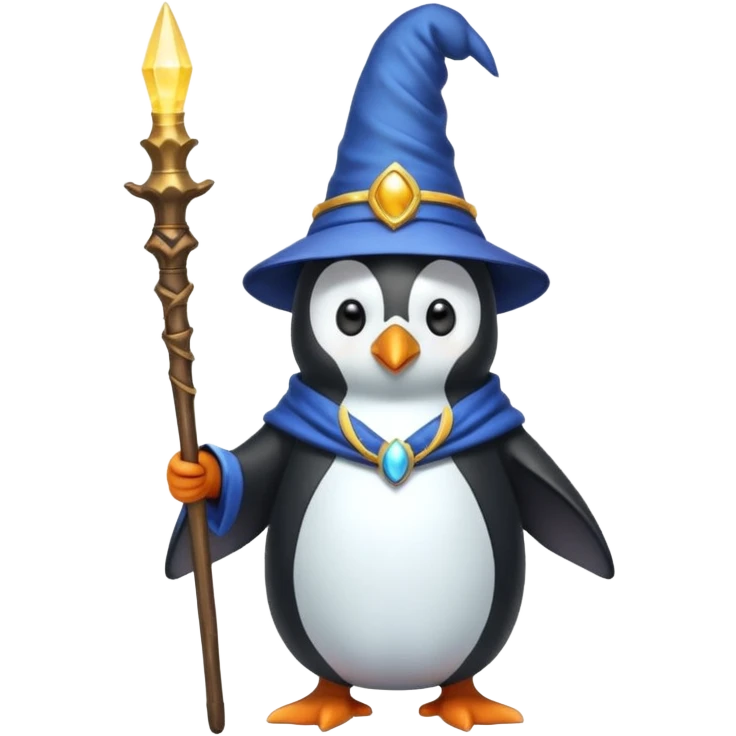 A penguin wizard emoji
