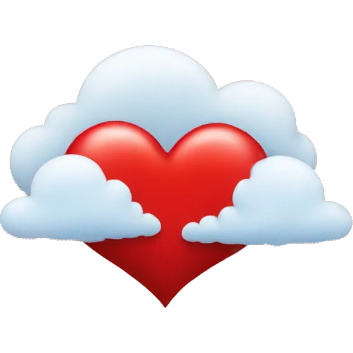 red heart with cloud  emoji