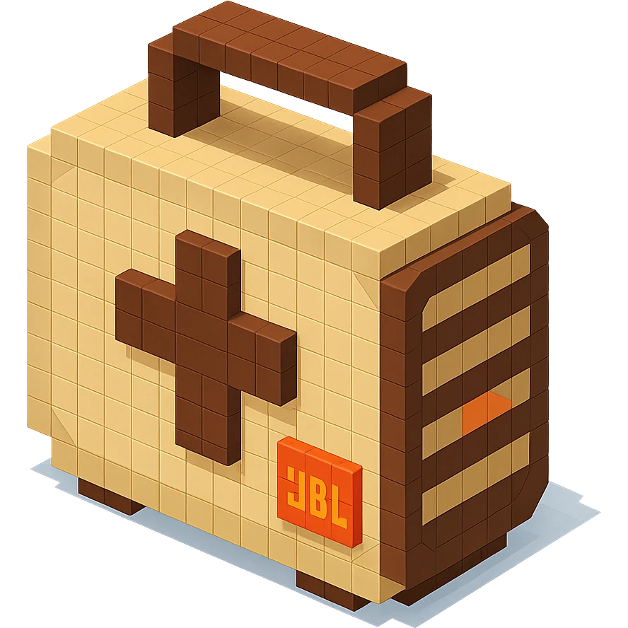 military-themed portable JBL speaker with desert sand and brown colors emoji
