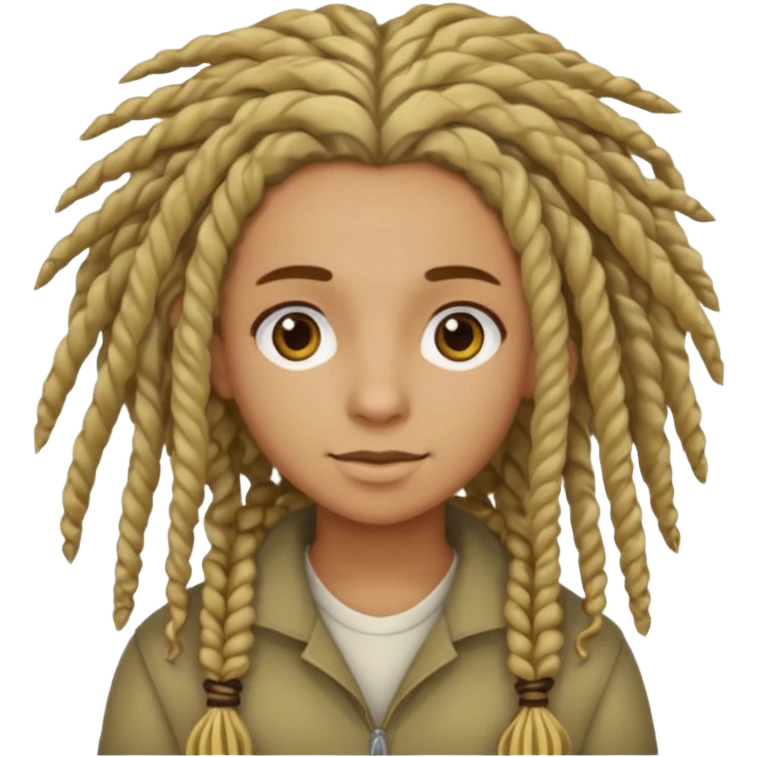 olive tone skin person with curly brownish platnium blonde dreadlocks emoji