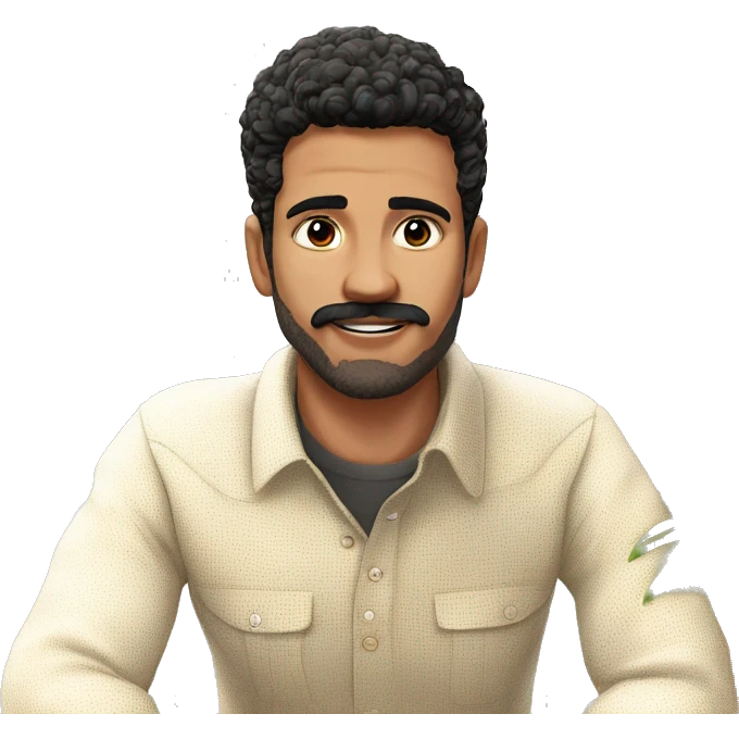 happy man with mustache emoji