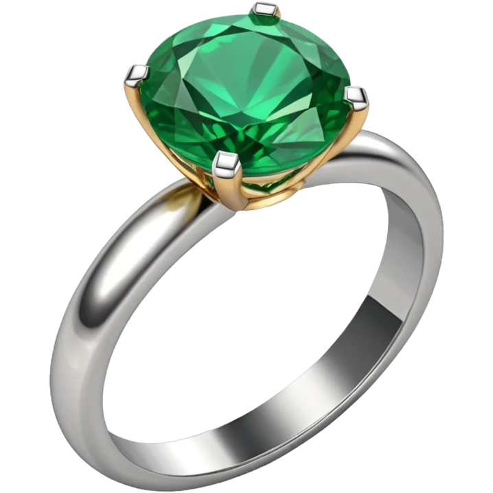 wedding ring with a emerald green stone emoji