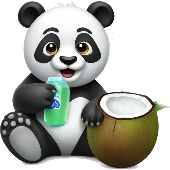 Panda with coconut water emoji