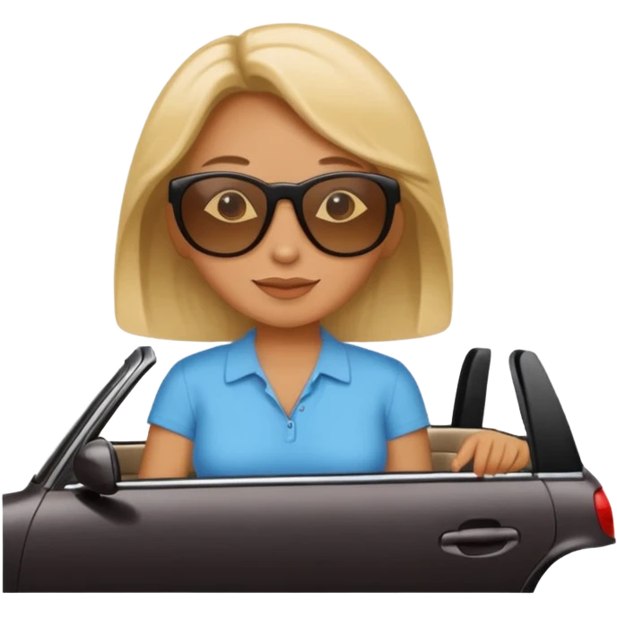 Stikers of mom which is a bit old and is relax and I will put her in a car emoji