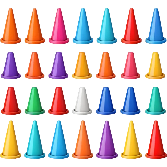 colorful Cone markers
 emoji