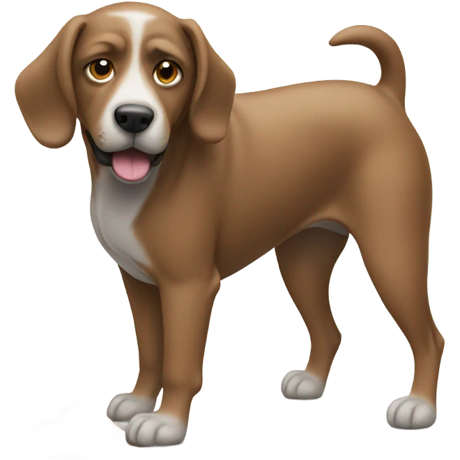 Dog taking a poop emoji
