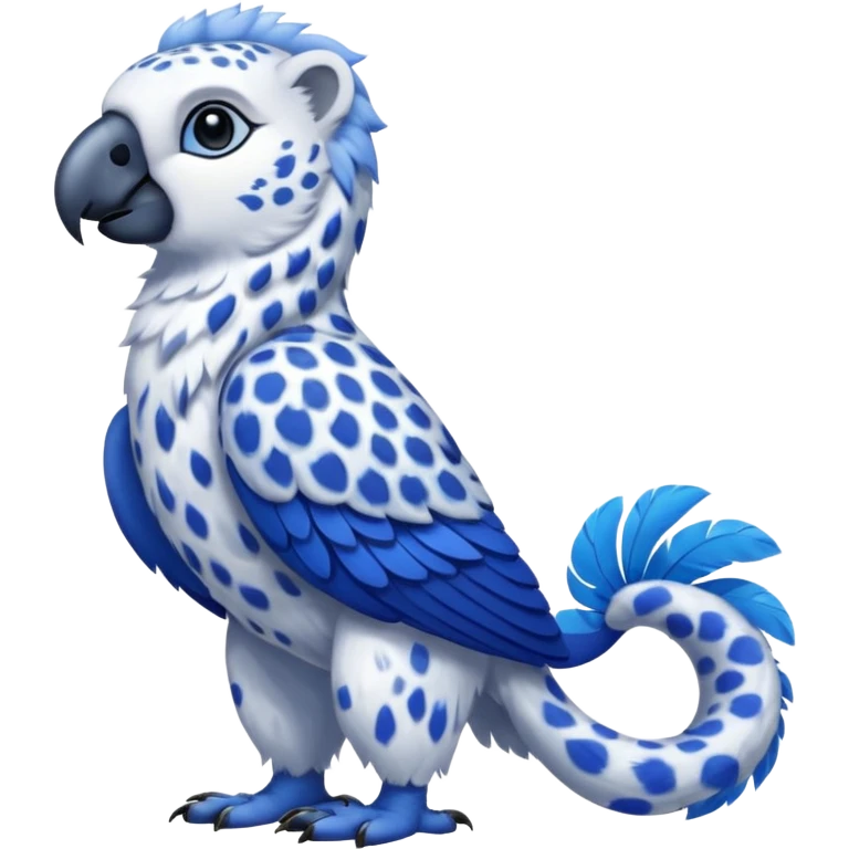 Snow-Leopard-Blue-Tang-Fish-Polar-Bear-Hyacinth-Macaw-fusion-hybrid-animal-creature, full body emoji