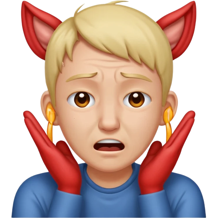 person covering ears, wincing in pain emoji