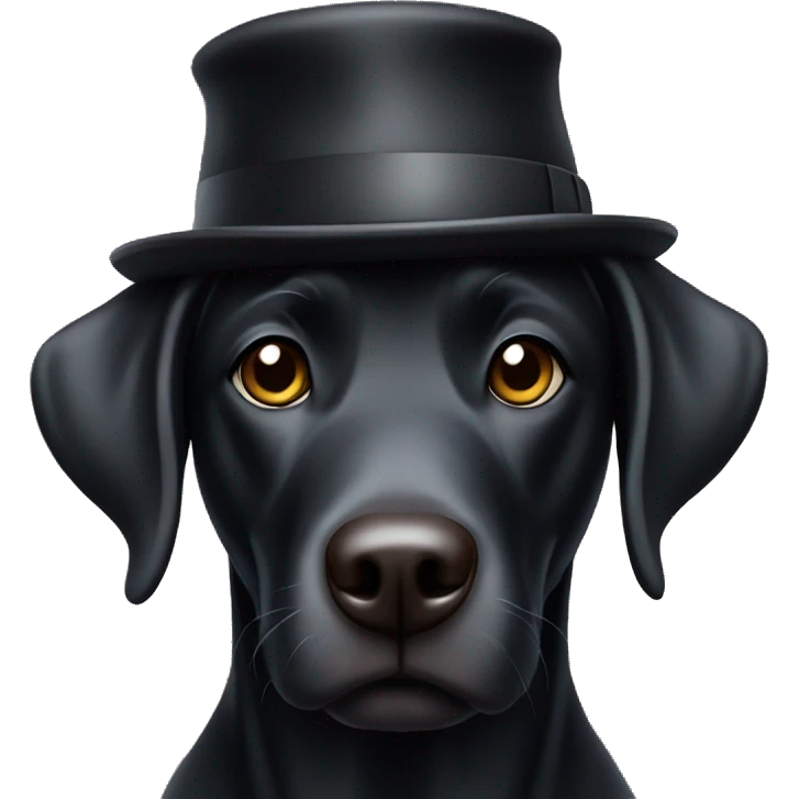 Black lab in hat emoji