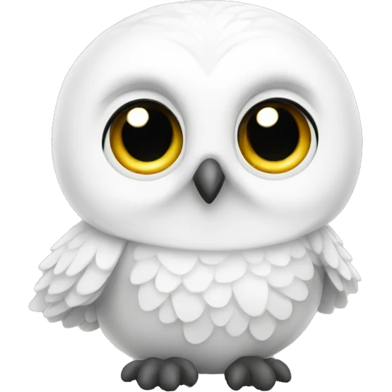 A white round baby owl  emoji