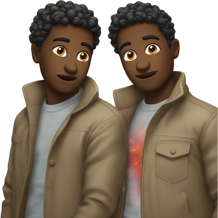 Two dudes being explosively gay emoji