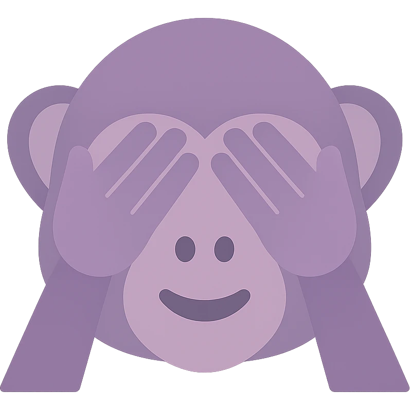 A dull purple Monkey Covering Eyes emoji