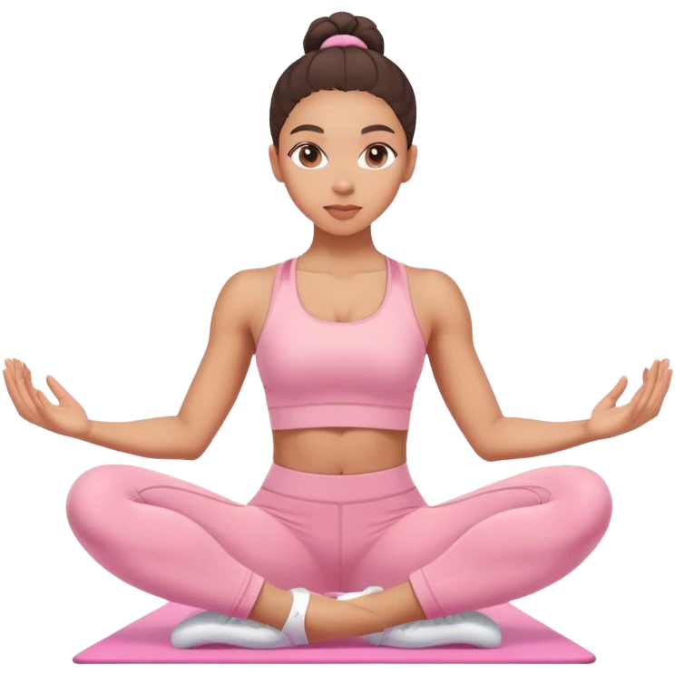 lightskin girl wearing light pink doing pilates emoji