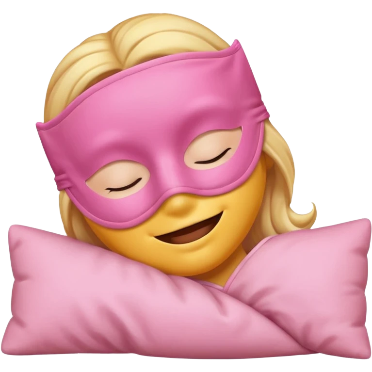 sleeping emoji with pink mask emoji