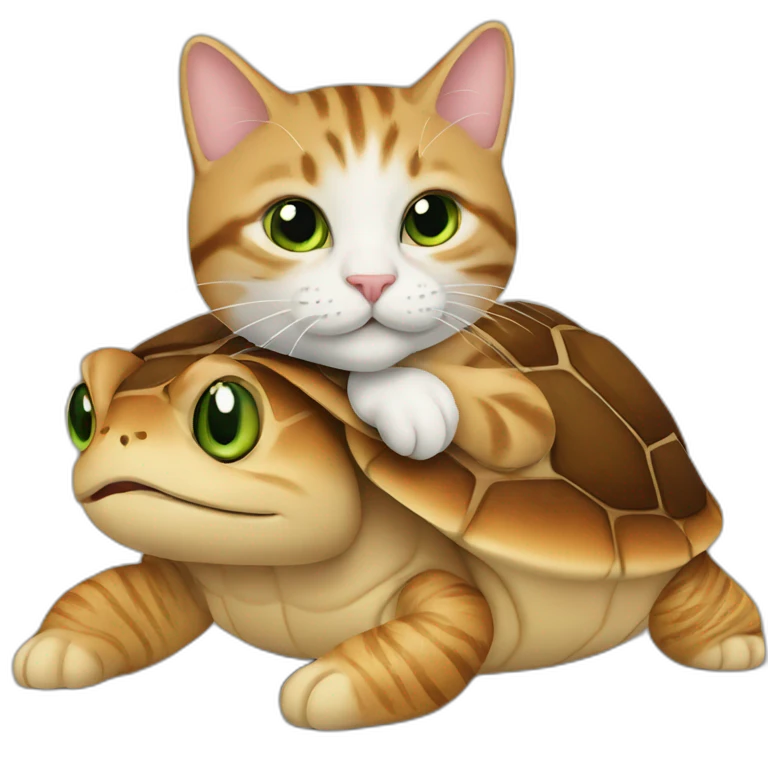 Cat sur tortue emoji