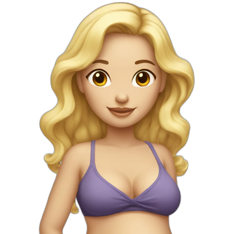 adorable pregnant blond full body women with beach-wave-hair emoji