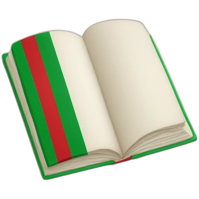 italian book in italian flag colours emoji