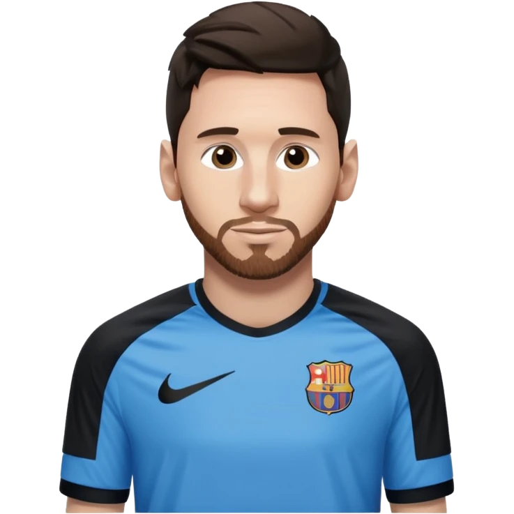 Messi con ropa de Nike de color negro y azul emoji