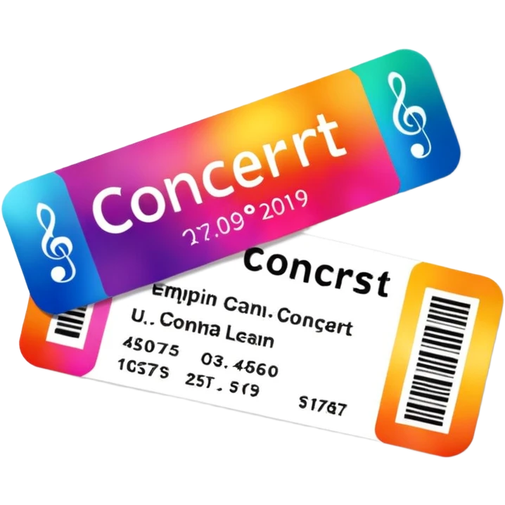 beautiful Concert ticket with the word "CONCERT" inside emoji
