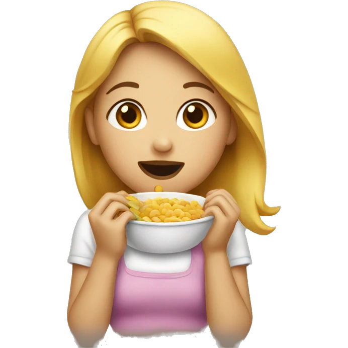 Girl eating emoji