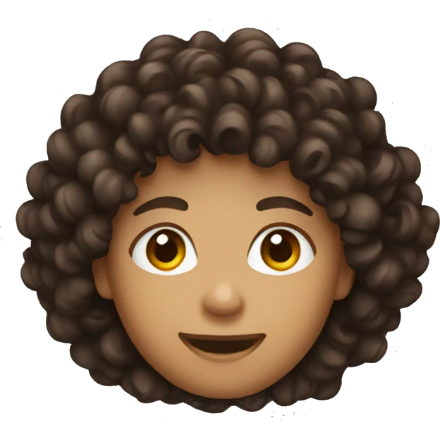 mixed skin dark brown curly head emoji  emoji
