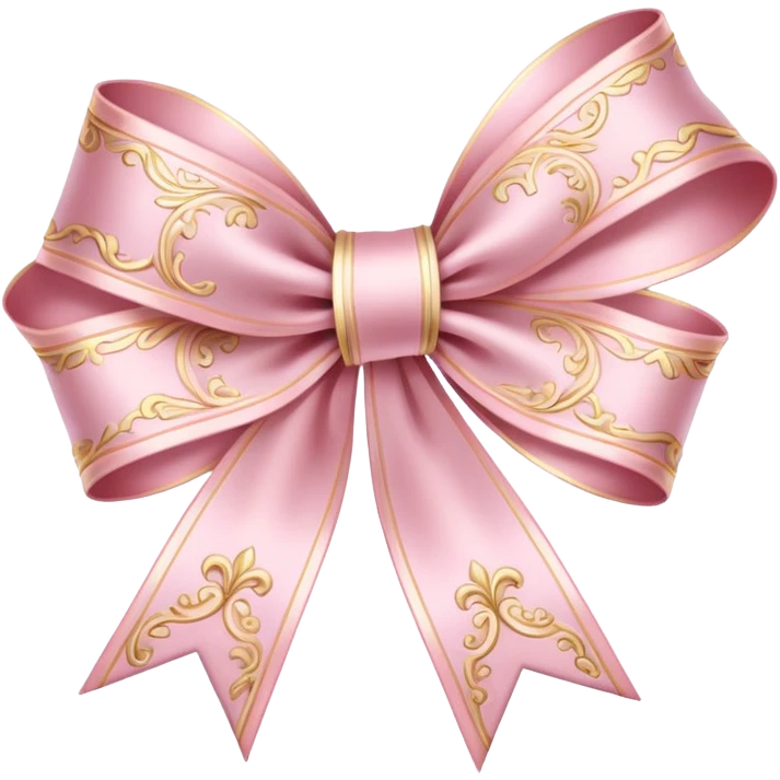 rococo ribbon light pink emoji