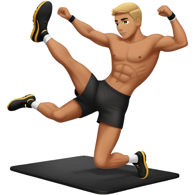 Man rubber kicking a mat emoji