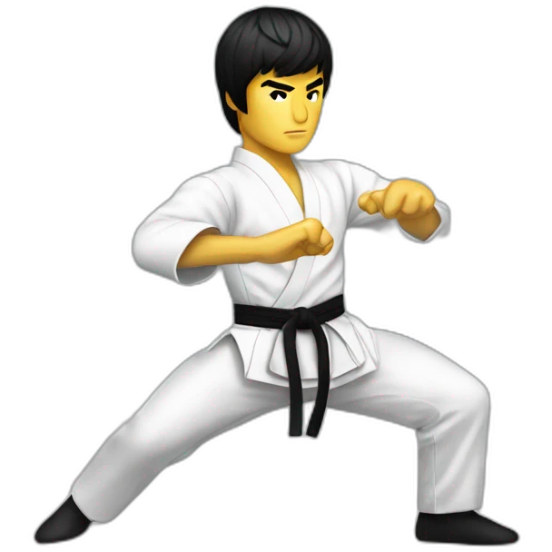 Bruce Lee haciendo hapkido emoji