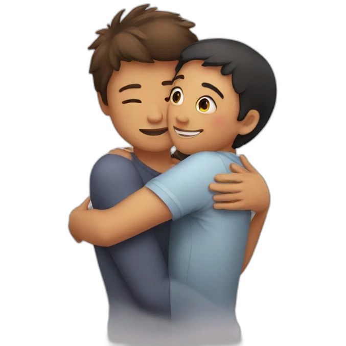 Human hug the heart emoji