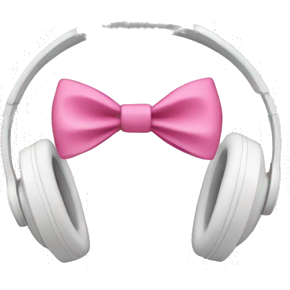 White headphones with pink bows emoji