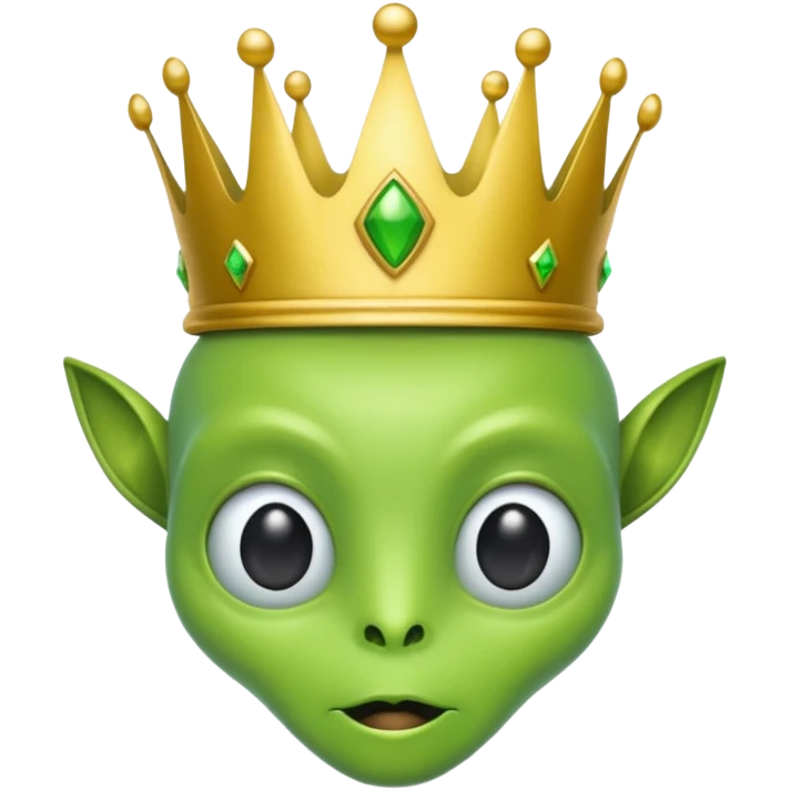 green alien with crown emoji