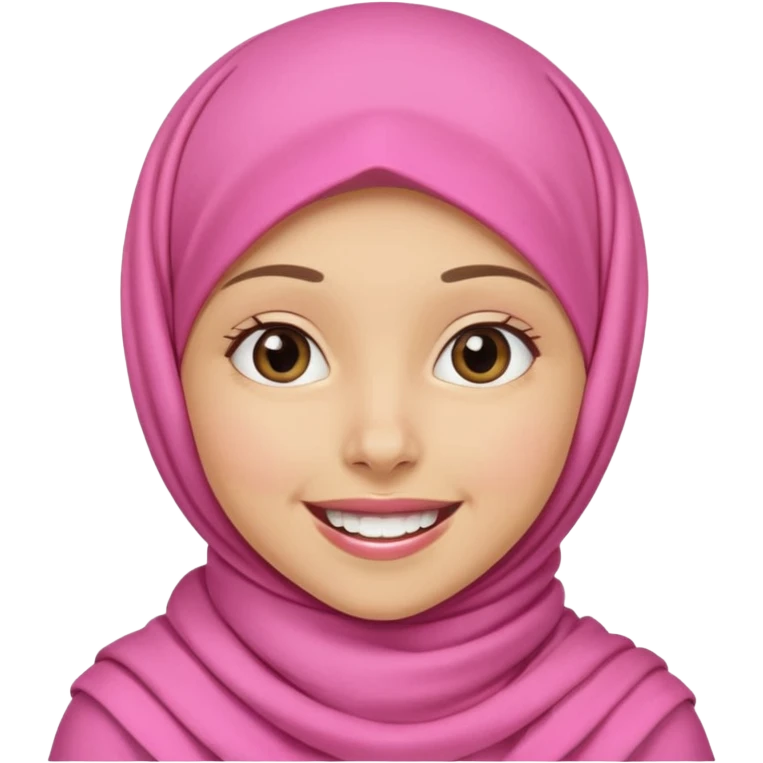 A medium light skin girl with pink hijab smile JANGAN KELIHATAN GIGI emoji