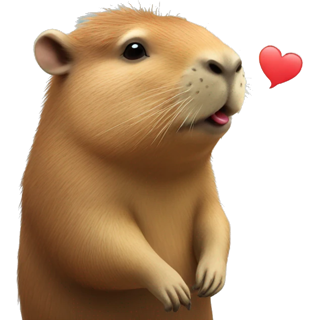 Capybara blowing kisses emoji