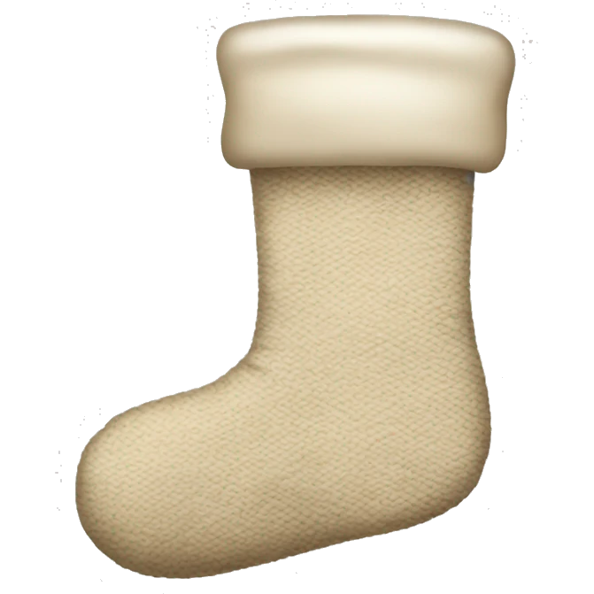 A Christmas sock in light beige  emoji
