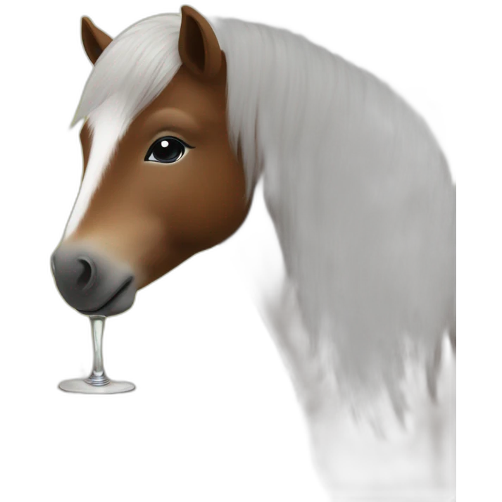 shetland pony drinking wine emoji