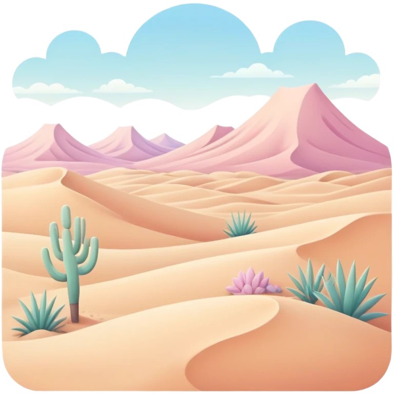 cute kawaii pastel desert landscape  emoji