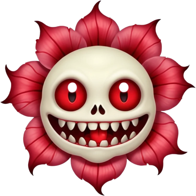 Monster from Stranger Things whose head is like a flower with blood emoji