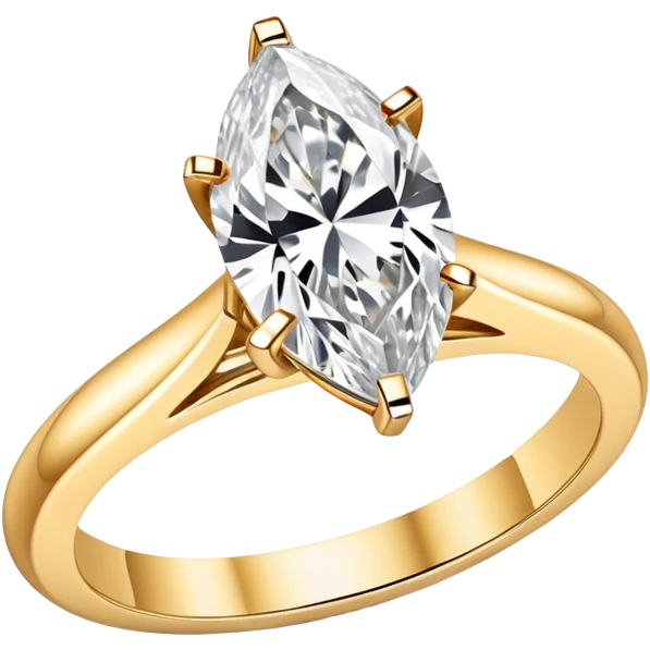 big solitaire marquise diamond gold engagement ring emoji