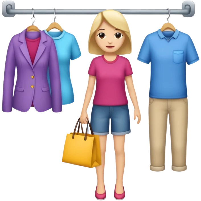 trying on clothes shopper emoji