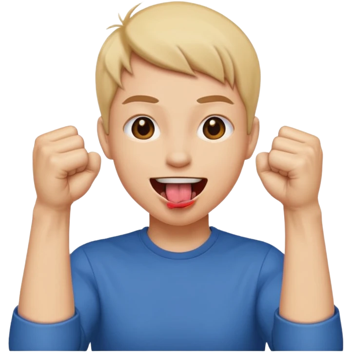 Tongue out face with two fists together in front of face emoji