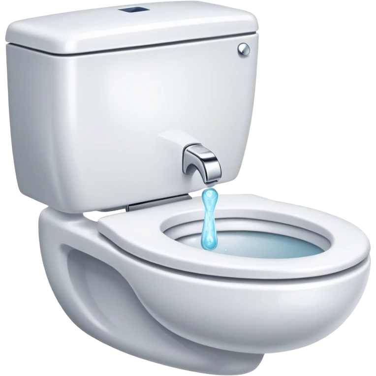 hand about to press the flush button on a sparkling clean toilet, simple and clear emoji
