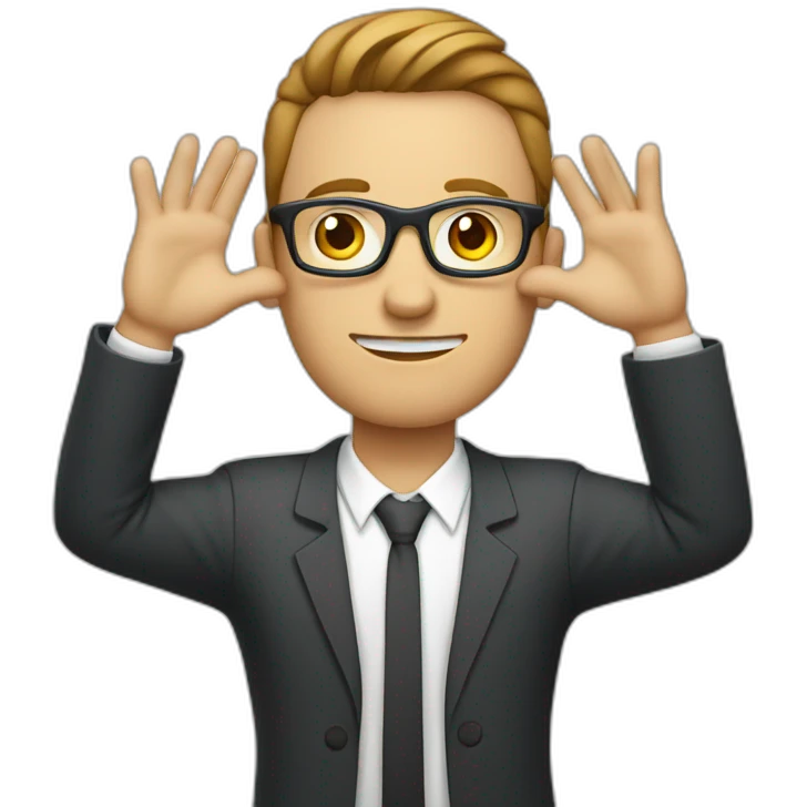 HR-manager shows the cross with his hands emoji