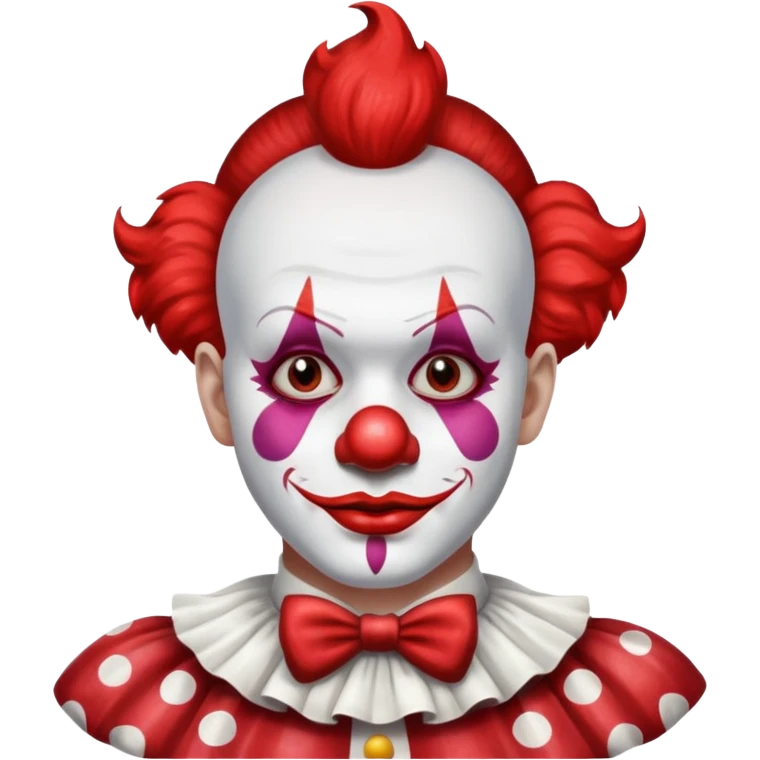 red glitter clown emoji