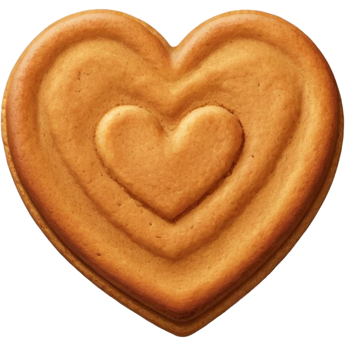 snicker doodle cookie with cinnamon powder on top in a heart shape cookie emoji